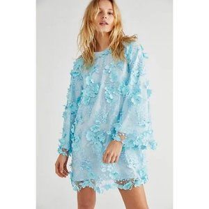 NWT Mestiza x Free People Flora Mini Dress in Aqua Blue size XS